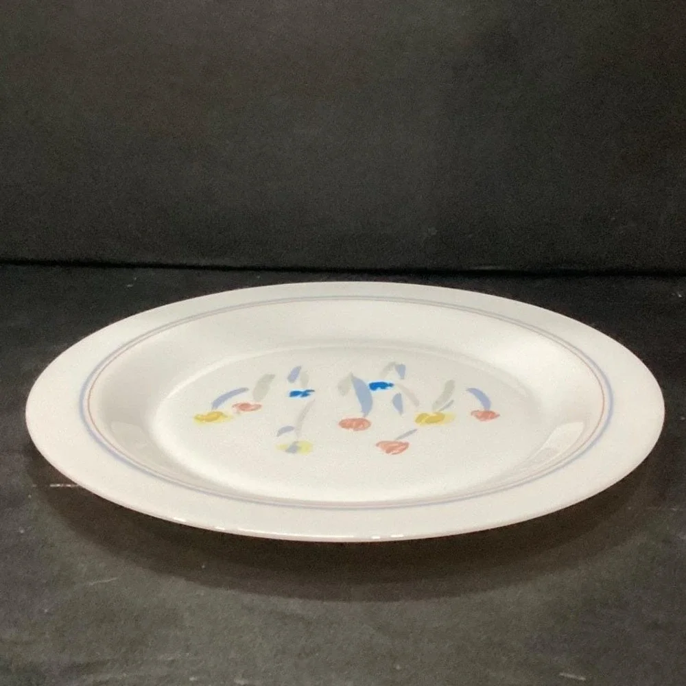 Arcopal France Pastoral Dinner Plate, Vintage Floral Dinnerware, White Tableware